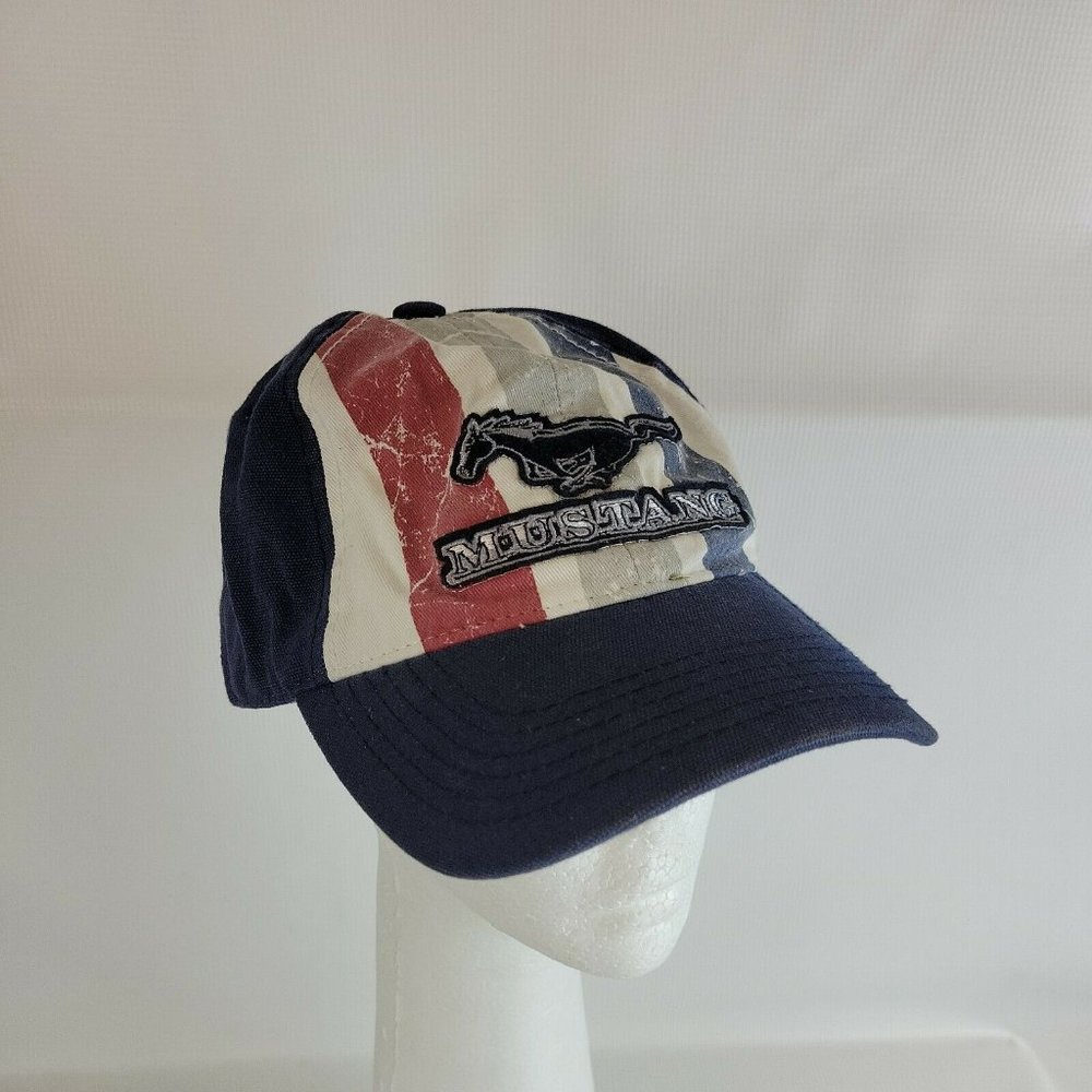 Ford Mustang Hat Red White Blue Snapback Adjustable Cap H008